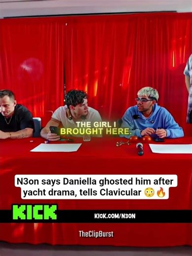 N3on says Daniella ghosted him after yacht drama, tells Clavicular 😳🔥 #n3on