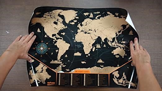 Scratch Off Map of the World, Detailed Travel Poster