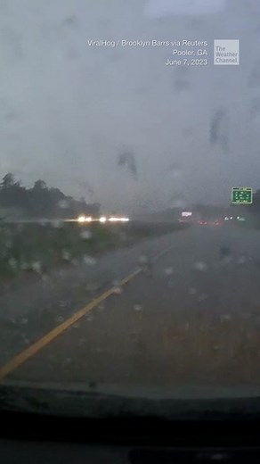 Lightning struck a car driving in the opposite direction on Interstate 95 in southern Georgia. Here's what to do if this happens to you. #TheWeatherChannel #fyp #weathertok #lightning #nature #WeatherChannel #Georgia #driving #car #carsafety #storm