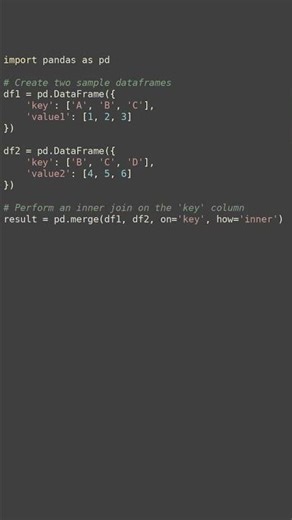 dataframe join example #python #showcase