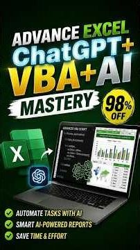 💯 Learn Advance Excel, ChatGPT, VBA & AI from Scratch | Job Ready Skills