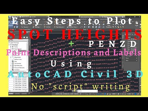 How to Plot Spot Heights and Point Labels Descriptions in AutoCAD Civil 3D