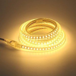 pcning 2M LED Band AC 220V 230V mit EU Stecker, 5730 LED Streifen IP67 Wasserdicht Aussen Strip Warmweiss (Warmweiß, 2.00)