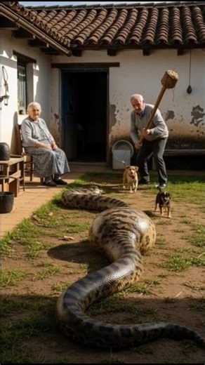 Giant Python Swallows Puppy – Elderly Man’s Brave Rescue | #shorts #shortvideo #snake