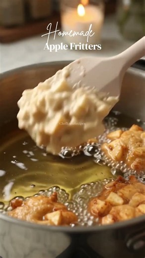 Crispy Homemade Apple Fritters 🍎 Easy Glazed Apple Fritters Recipe #recipe #shorts