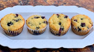 Easy Sugar-Free Blueberry Muffins   {VIDEO}