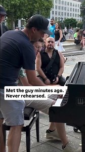 Met the guy minutes ago. Never rehearsed. #abba #publicpiano #pianocover