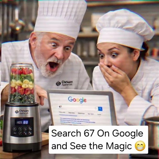 Searched “67” on Google…Regretted it. Made a smoothie instead. 🥤😂#kitchen