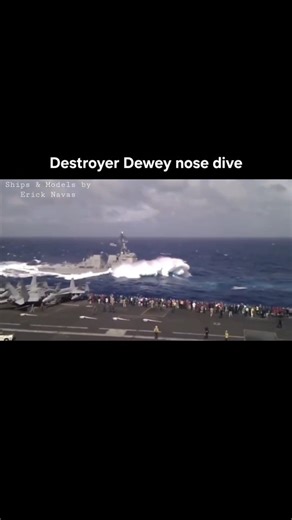 The USS Dewey (DDG-105) is an Arleigh Burke-class destroyer often documented in high-seas, heavy-weather, or tactical training scenarios in the Pacific. A notable, often-shared video shows the ship performing a dramatic bow-dive into large waves while returning from deployment around 2012. #show #beach #fun #usnavy #life | Ships & Models by Erick Navas