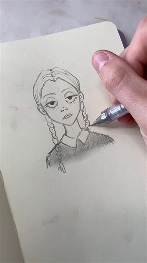 Comment dessiner Mercredi Addams facilement - Tutoriel de dessin