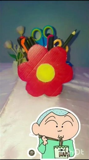 How To Make Flower pen 🖊️ Holder#diy