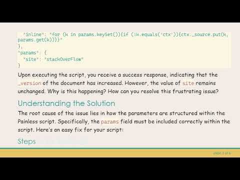 How to Fix a Painless Script Update Issue in Elasticsearch