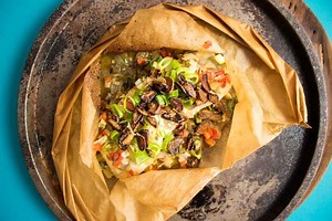 Thai style Fish en Papillote w/ lemongrass & crispy garlicrn