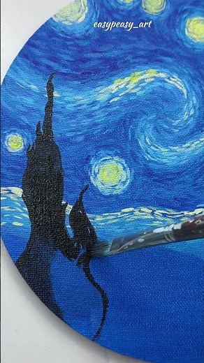 Starry night painting / Acrylic painting tutorial for beginners