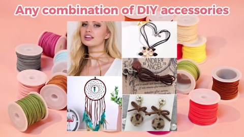 Candygirl Suede Cord Faux Leather,25 Rolls Flat Suede Leather String for Necklaces, Bracelets, Beading,Jewelry Making, Tassels, Dream Catchers and DIY Crafts