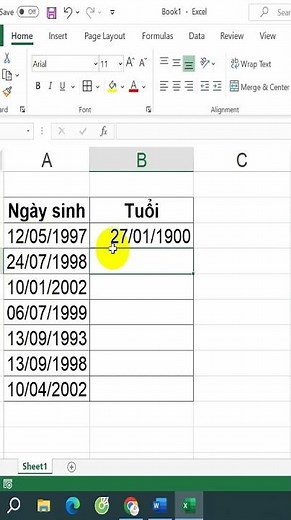 How to calculate age in Excel using the Year function