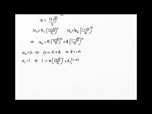 Fibonacci sequence formula derivation