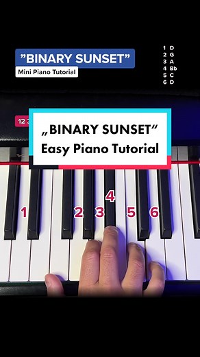„BINARY SUNSET“ (Star Wars) - Mini Piano Tutorial #easypianotutorial #klaviertutorial #pianotutorial