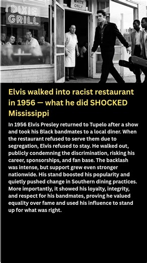 Elvis walked into racist restaurant in 1956 — what he did SHOCKED Mississippi #shorts