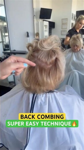 BACK COMBING SUPER EASY TECHNIQUE! 🔥🔥🔥 #hairstyle #hairtechniques #hairtexture #hair #beauty