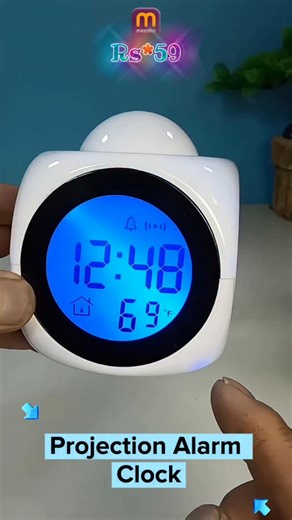 Projection Alarm Clock ⏰ Digital LCD Display Colorful Voice Projection Alarm Clock Weather Station LED with Temperature Wake Up Projector Clocks Without Battery - Black #gadgets #trending #coolgadgets #trendingreels #viral #instagramreels #product #bestgadgets #reels #gadget #digital #projection #alarm #clock #⏰ #reels | Gadgets Guru