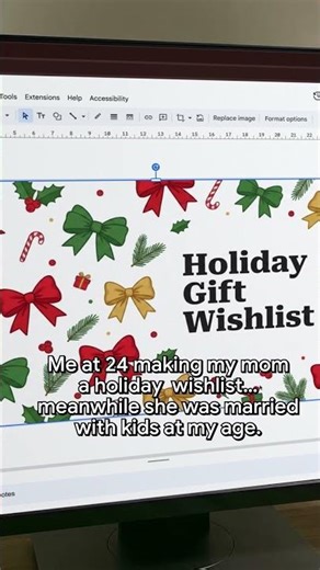 You’re never too old to make a cutesy Google Slides holiday wishlist 🎁
