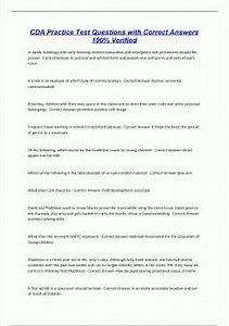 CDA Practice Test Questions with Correct Answers 100 Verified735