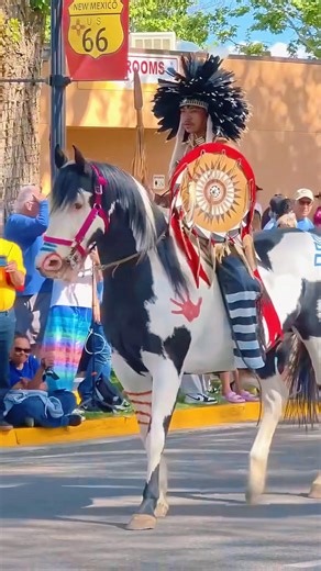 Cheyenne Dog Soldier at the Gathering of Nations Powwow Horse Parade #indigenous #powwow #shorts