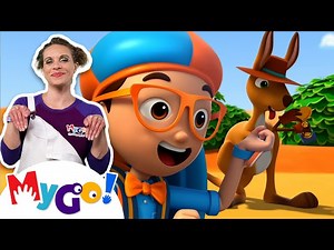 Learn About Kangaroos!   MORE! | Blippi Wonders | MyGo! Sign Language For Kids | ASL - Videos For Kids