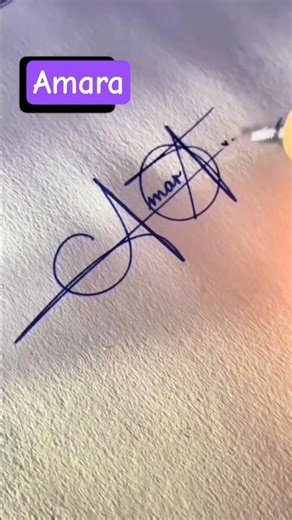 Amara signature style tutorial #calligraphy #handwriting #shortvideo