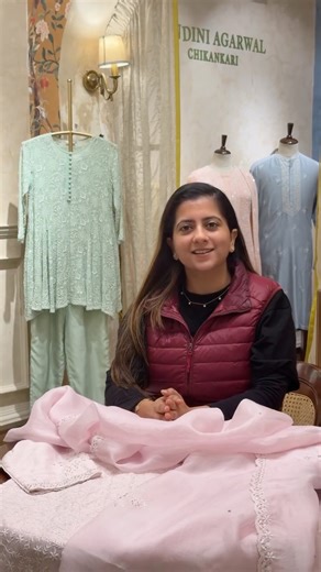 Nandini Agarwal Chikankari on Instagram: "Handcrafted Luxury | Chanderi & Chikankari in Soft Lilac The beauty of Chikankari lies in its restraint. This lilac Chanderi suit is delicately hand-embroidered with fine stitches—bakhiya, phanda, murri and subtle jaali—placed with precision rather than excess. The lightness of Chanderi allows each motif to breathe, creating a surface that feels soft, fluid, and quietly detailed. Every stitch reflects a discipline passed through generations of artisans,