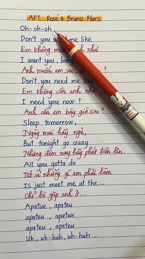 Học Tiếng Anh Qua Bài Hát APT - Rose Bruno Mars