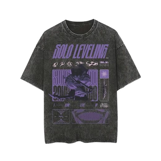 Solo Leveling Anime T-shirt Sung Jin Woo Vintage Wash Graphic Tee - Etsy