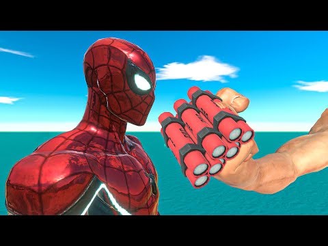 Spiderman vs TNT Punch- Animal Revolt Battle Simulator