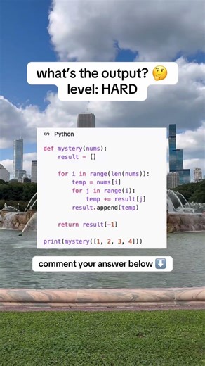 what’s the output? comment below ⬇️ #coding #codingtips #programming #cs #python #programmer #tech