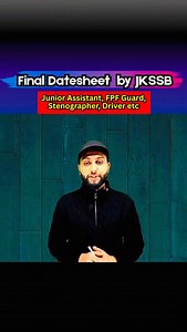 Final Datesheet by JKSSB for the Posts "Junior Assistant, Junior Stenographer, Forest Guard, Driver" | Jk Study Materials