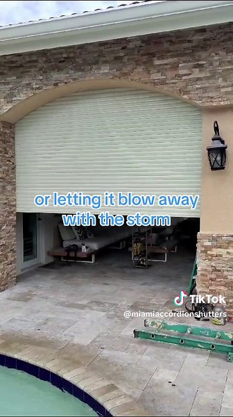 Another lenai protected by Miami Accordion Shutters. Very easy to use and super effective 👌 #HurricaneProtection #stormshutters