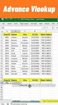 Advance Vlookup in Excel #excel #excelinterview #shortvideo