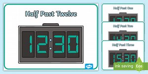 Digital Clocks - Half Past (24 Hour)