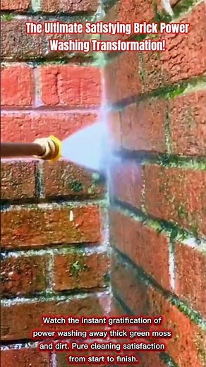 Brick Power Washing Transformation! 🧱✨#satisfyingvideos#PressureWashing