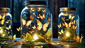 Butterflies in a jar and Fireflies in a jar