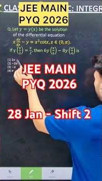 Q) Let 𝑦=𝑦(𝑥) be the solution of the differential equation 𝑥 𝑑𝑦/𝑑𝑥−𝑦=𝑥^2 cot𝑥,𝑥∈(0,𝜋).
