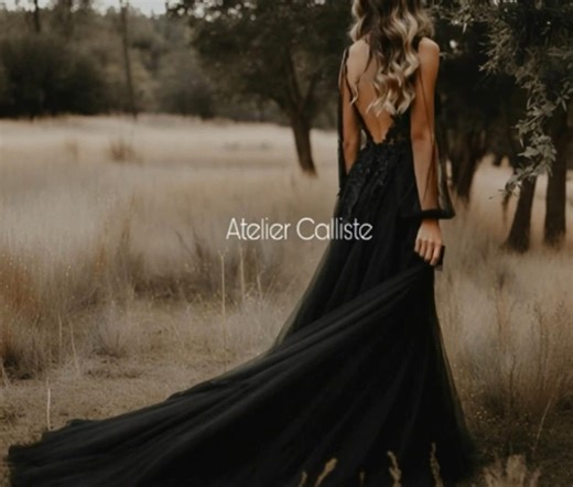 ATROPOS Black Wedding Dress: Gothic Boho Medieval Avant Garde Bridal Gown - Etsy