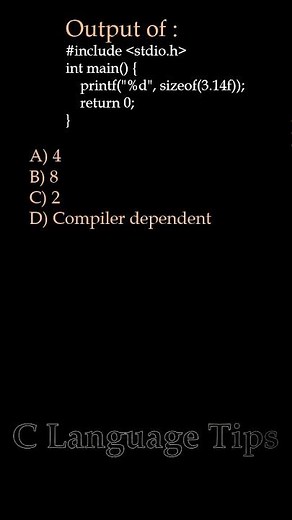 C Language Q&A Series (Q20) | C Programming Basics Explained | #shorts