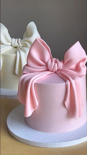 Fondant Bow Cake #cakedecorating