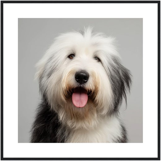 Old English Sheepdog Wall Art Print - Choose From Framed, Canvas or Acrylic Portraits - Etsy
