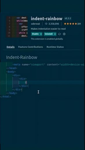 Indent rainbow #vscode #programming