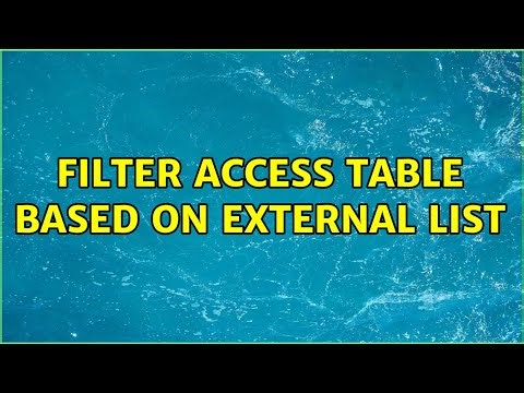 Filter Access Table based on External List
