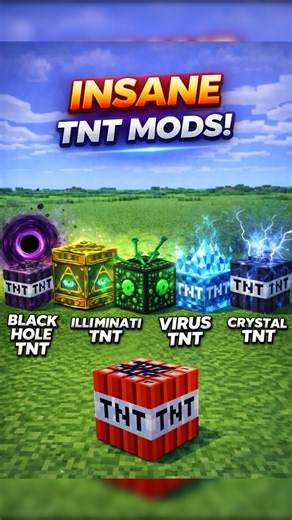 Insane 5 Tnt Mods in Minecraft🤯 🎇 #minecraft #trending #java #minecraftshorts #shortsfeed #tnt