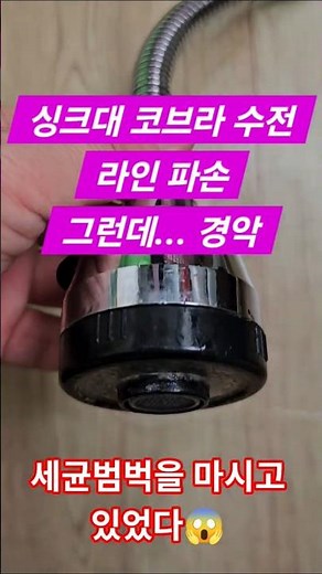 심장 철렁 주의😱세균 범벅을 마시고 있었다😱 싱크대 코브라 수전 셀프 교체! 당장 교체하세요! 안 보면 후회😶‍🌫️ 직접 쉽게 교체 하면 되요👌 #self #교체 #건강 #위생
